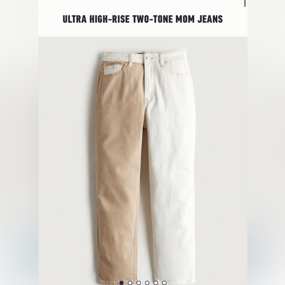 Hollister ultra high rise mom jeans 2 tone. 5SHORT SIZE